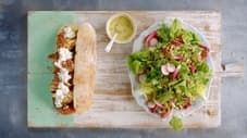 Crispy Pork Medallions and Grilled Mushroom Sub