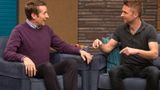 Chris Hardwick Wears a Black Polo & Weathered Boots